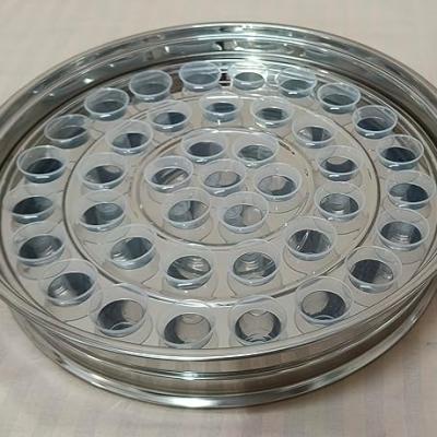 Single Tray Communion Set Without Bottom Ring with Lid | Lightweight, Portable Communion Mirror Polish Stainless Steel Serving Tray with 40 Plastic Cups | Holds Standard Communion Cups