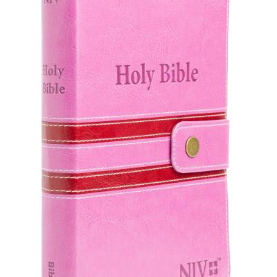Niv Compact Bible, Pu Leather, Thumb Index Gilt Edges Pink/Red, Compact, Readable and Stylish Edition, Word of Christ in Red